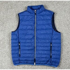 Peter Millar Vest Mens Large Blue Full Zip Down Puffer Crown Elite Outdoors Golf